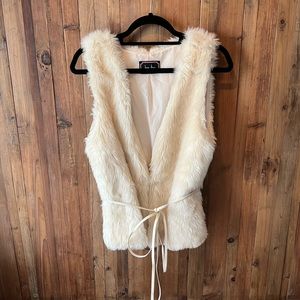 Love Tree Cream Fur Vest